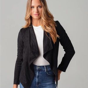 BB Dakota Faux Suede Open Drape Moto Jacket